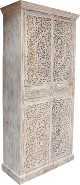 Indian Hand Carved Solid Wooden Cupboard Wardrobe D62